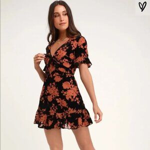 Lulus - Velvet Floral Mini Dress
